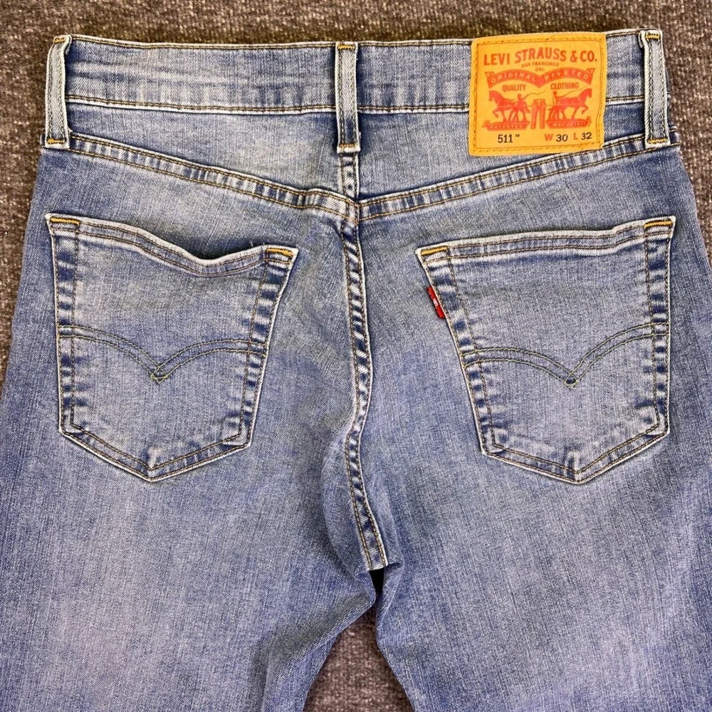 Levis 511 Jeans‎ Mens 29x31 Blue Marble Fade Slim Stretch Denim Classic Casual